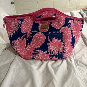 Lilly Pulitzer large pink insulated beach bag/tote bag.